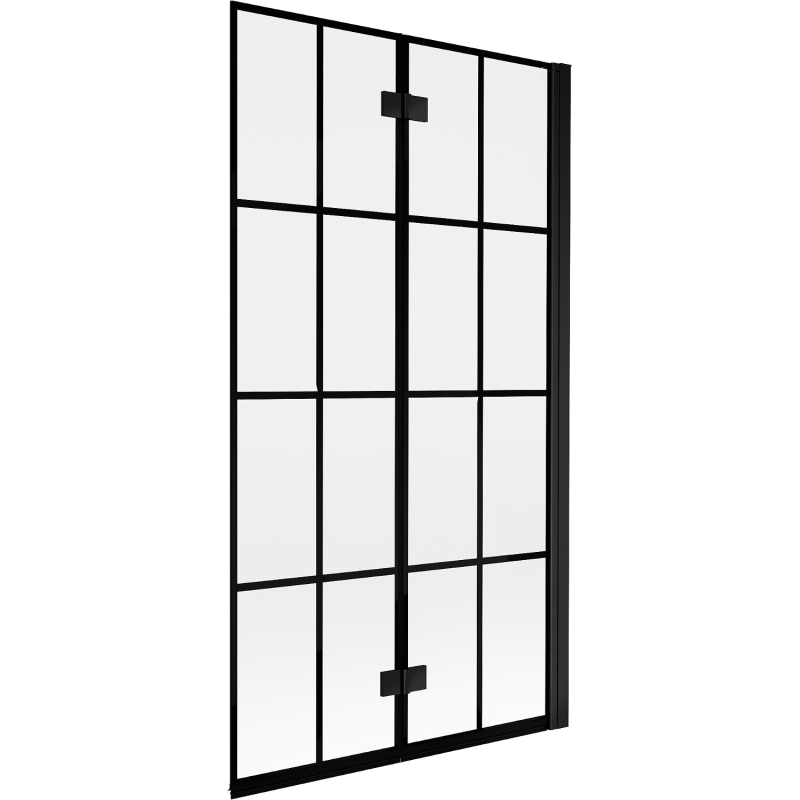 Mexen Mist paroi de douche 2 volets droit 100 x 150 cm, grille noire, noir - 8A9-100-002-70-77-P