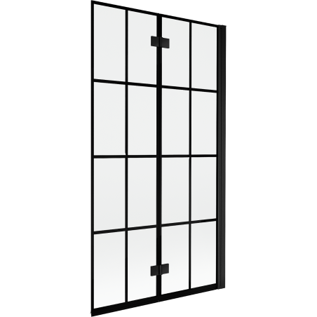 Mexen Mist paroi de douche 2 volets droit 100 x 150 cm, grille noire, noir - 8A9-100-002-70-77-P