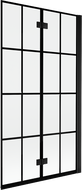 Paroi de douche Mexen Mist 2 volets droite 100 x 150 cm, grille noire, noir - 8A9-100-002-70-77-P