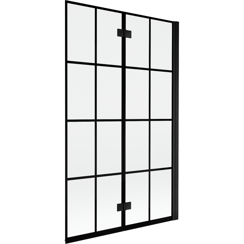 Mexen Mist paroi de douche 2 volets droit 110 x 150 cm, grille noire, noir - 8A9-110-002-70-77-P