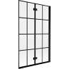 Mexen Mist paroi de baignoire 2 volets droite 110 x 150 cm, grille noire, noir - 8A9-110-002-70-77-P