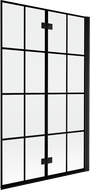 Mexen Mist paroi de baignoire 2 volets droite 110 x 150 cm, grille noire, noir - 8A9-110-002-70-77-P