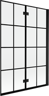 Mexen Mist pare-douche à 2 volets droit 120 x 150 cm, grille noire, noir - 8A9-120-002-70-77-P