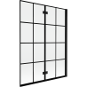 Mexen Mist paroi de baignoire 2 volets droit 130 x 150 cm, grille noire, noir - 8A9-130-002-70-77-P