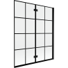 Mexen Mist paroi de baignoire à 2 volets droite 140 x 150 cm, grille noire, noir - 8A9-140-002-70-77-P