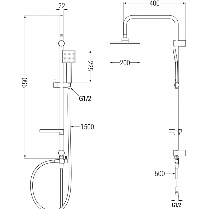 Mexen X45 colonne de douche, chrome - 798454591-00