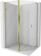 Mexen Mist L cabine de douche pentagonale asymétrique pivotante 100 x 90 cm, transparent, doré - 8A8L-100-090-50-00