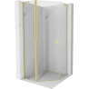 Mexen Mist L cabine de douche pentagonale pivotante 80 x 80 cm, transparent, or brossé - 8A8L-080-080-55-00