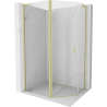 Mexen Mist L cabine de douche pentagonale asymétrique pivotante 90x80 cm, transparent, or brossé - 8A8L-090-080-55-00