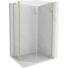 Mexen Mist L cabine de douche pentagonale asymétrique pivotante 80x90 cm, transparent, or brossé - 8A8L-080-090-55-00
