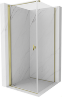 Mexen Mist-B cabine de douche battante 70 x 70 cm, transparente, or - 8A2T-070-070-50-00