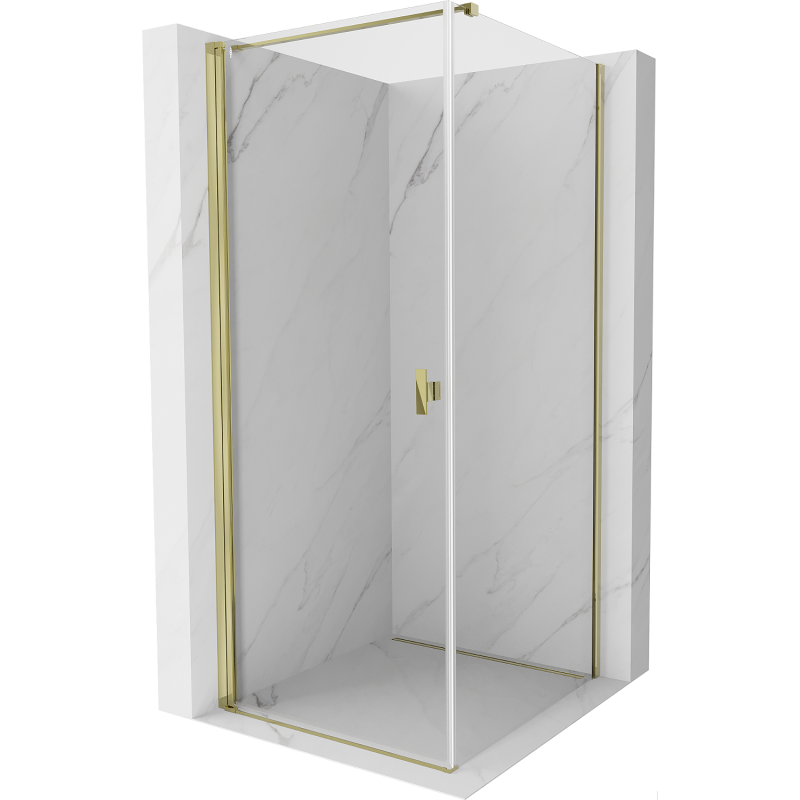 Mexen Mist-B cabine de douche battante 85 x 85 cm, transparent, dorée - 8A2T-085-085-50-00