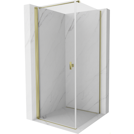 Mexen Mist-B cabine de douche battante 85 x 85 cm, transparent, dorée - 8A2T-085-085-50-00