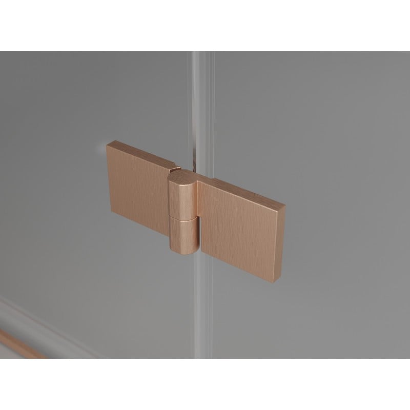 Mexen Mist-F Duo cabine de douche pliante 100 x 100 cm, transparent, cuivre brossé - 8A6-100L-100P-65-00
