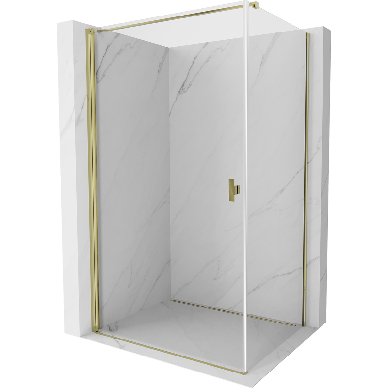 Cabine de douche pivotante Mexen Mist-B 80 x 95 cm, transparent, dorée - 8A2T-080-095-50-00