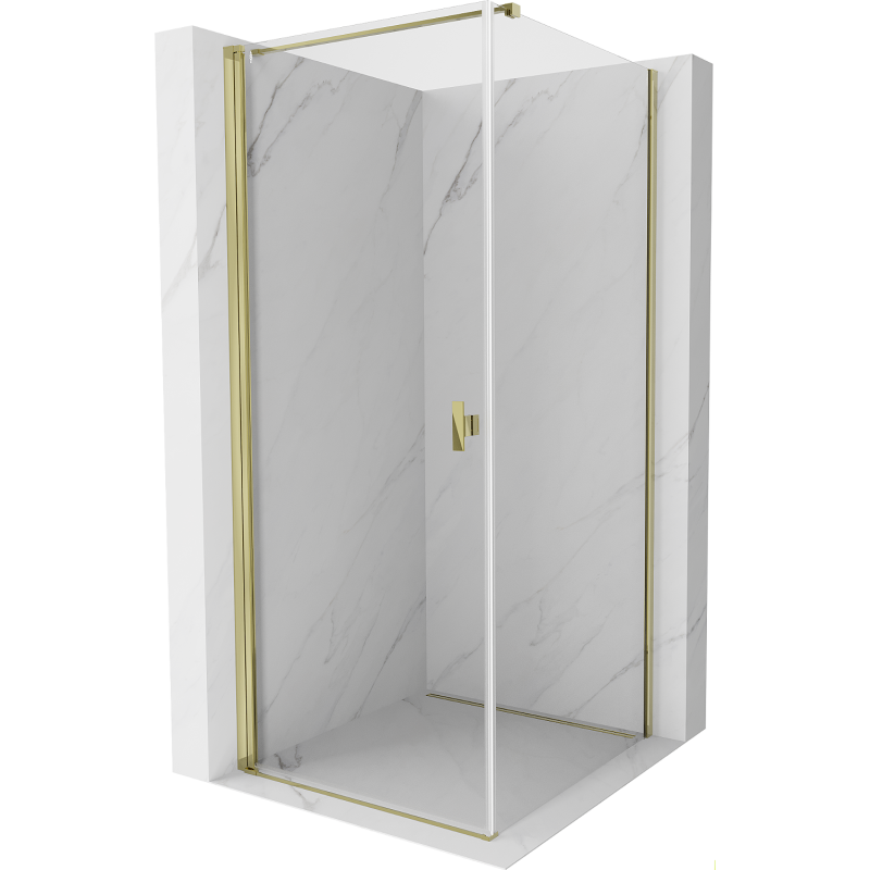 Mexen Mist-B cabine de douche pivotante 95 x 95 cm, transparent, doré - 8A2T-095-095-50-00