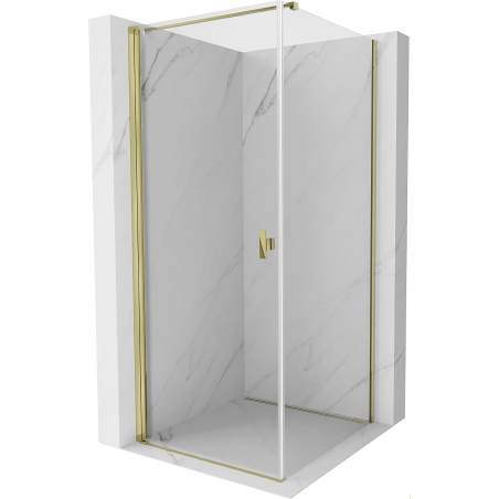 Mexen Mist-B cabine de douche pivotante 95 x 95 cm, transparent, doré - 8A2T-095-095-50-00