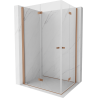 Mexen Mist-F Duo cabine de douche pliante 90 x 120 cm, transparent, cuivre brossé - 8A6-090L-120P-65-00