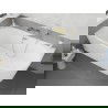 Baignoire d'angle autoportante Mexen Silo gauche rainurée 150 x 75 cm, blanche, trop-plein doré brossé - 52891507500L-55