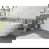 Baignoire d'angle autoportante Mexen Silo gauche rainurée 150 x 75 cm, blanche, trop-plein doré brossé - 52891507500L-55