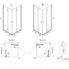 Mexen Mist-F Duo cabine de douche pliante 70 x 70 cm, transparent, noir - 8A6-070L-070P-70-00