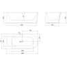 Mexen Silo baignoire autoportante d'angle gauche rainurée 150 x 75 cm, blanche, trop-plein or rose - 52891507500L-60