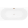 Mexen Silo baignoire autoportante d'angle gauche rainurée 150 x 75 cm, blanche, trop-plein or rose - 52891507500L-60