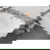 Mexen Silo baignoire autoportante d'angle gauche rainurée 150 x 75 cm, blanche, trop-plein or rose - 52891507500L-60