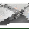 Mexen Silo baignoire autoportante d'angle gauche rainurée 150 x 75 cm, blanche, trop-plein cuivre brossé - 52891507500L-65
