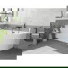Mexen Silo baignoire autoportante d'angle gauche rainurée 150 x 75 cm, blanche, trop-plein noir - 52891507500L-70