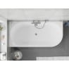 Mexen Silo baignoire îlot d'angle gauche rainurée 150 x 75 cm, blanche, trop-plein gun metal - 52891507500L-95