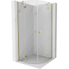 Mexen Mist cabine de douche semi-circulaire pivotante 100 x 100 cm, transparent, or - 8A33-100-100-50-00
