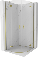 Mexen Mist cabine de douche semi-circulaire pivotante 100 x 100 cm, transparent, or - 8A33-100-100-50-00