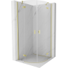 Cabine de douche semi-circulaire pivotante Mexen Mist 80 x 80 cm, transparent, or brossé - 8A33-080-080-55-00