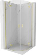Cabine de douche semi-circulaire pivotante Mexen Mist 80 x 80 cm, transparent, or brossé - 8A33-080-080-55-00