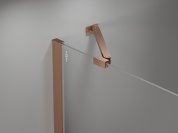 Mexen Mist cabine de douche semi-circulaire pivotante 100 x 100 cm, transparent, cuivre brossé - 8A33-100-100-65-00