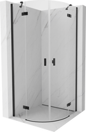 Mexen Mist cabine de douche semi-circulaire pivotante 100 x 100 cm, transparent, noir - 8A33-100-100-70-00