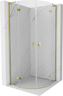 Mexen Mist L cabine de douche semi-circulaire pivotante 90 x 90 cm, transparent, dorée - 8A33L-090-090-50-00