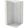 Mexen Mist L cabine de douche semi-circulaire pivotante 100 x 100 cm, transparent, or brossé - 8A33L-100-100-55-00