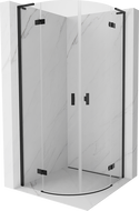 Mexen Mist L cabine de douche demi-circulaire pivotante 100 x 100 cm, transparent, noir - 8A33L-100-100-70-00