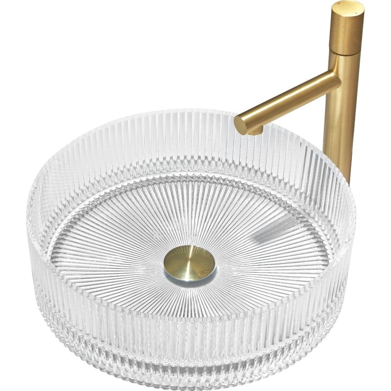 Mexen Eiva lavabo en verre sur comptoir 39 x 39 cm, transparent - 24163900