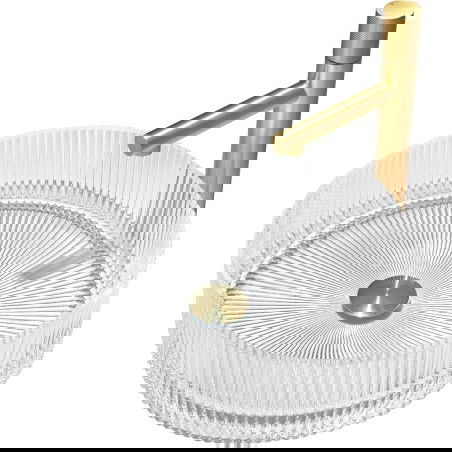 Mexen Eiva lavabo en verre sur comptoir 39 x 39 cm, transparent - 24163900