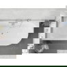 Mexen Silo baignoire autoportante d'angle gauche rainurée 150 x 75 cm, blanc/noir, trop-plein chrome - 52891507575L-01