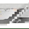 Mexen Silo baignoire îlot d'angle gauche cannelée 150 x 75 cm, blanc/noir, trop-plein cuivre brossé - 52891507575L-65