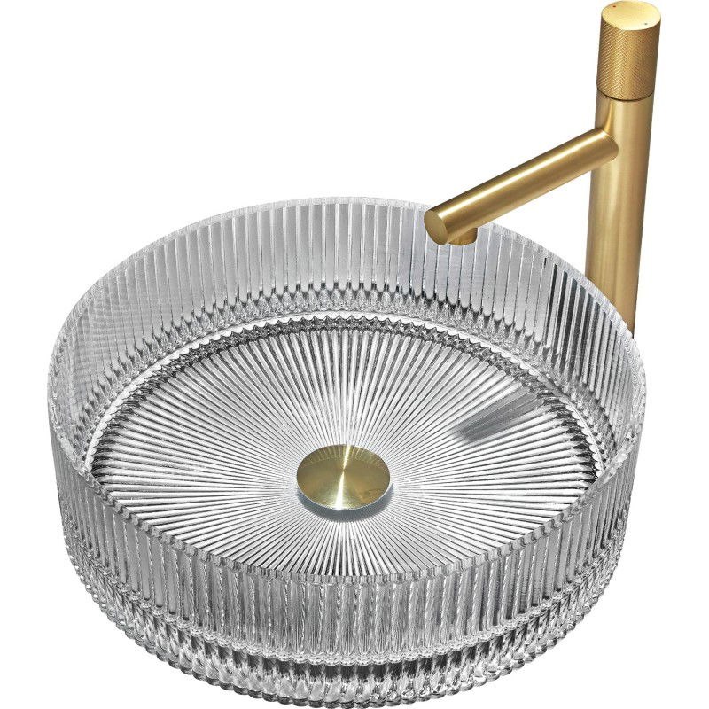 Mexen Eiva lavabo en verre sur plan 39 x 39 cm, gris - 24163966