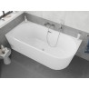 Mexen Silo baignoire autoportante d'angle gauche cannelée 170 x 80 cm, blanche, trop-plein chromé - 52891708000L-01