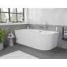 Mexen Silo baignoire autoportante d'angle gauche cannelée 170 x 80 cm, blanche, trop-plein chromé - 52891708000L-01