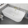 Mexen Silo baignoire autoportante d'angle gauche rainurée 170 x 80 cm, blanche, trop-plein doré - 52891708000L-50