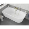 Mexen Silo baignoire îlot d'angle gauche cannelée 170 x 80 cm, blanche, trop-plein or brossé - 52891708000L-55