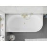 Mexen Silo baignoire îlot d'angle gauche cannelée 170 x 80 cm, blanche, trop-plein or brossé - 52891708000L-55